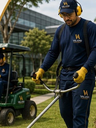 Profissional Valand cuidando de área verde